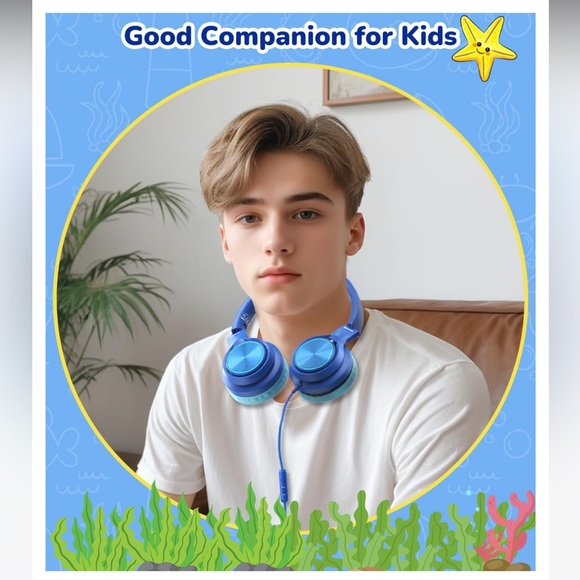 Blue Wired Headphones - Picture 4 of 6